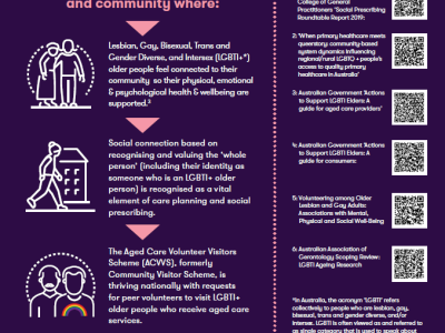 LGBTI+ Aged Care Volunteer Visitors Schemes (ACVVS): Why and How?