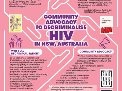 Community Advocacy to Decriminalise HIV in NSW, Australia